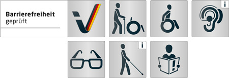 Barrierefreiheit gepr&uuml;pft Piktogramme